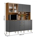 Ver imagem 4 de Cozinha Compacta Pitanga 10 Portas 2 Gavetas Amêndola Touch/grafito Prime Tx - Pnr Móveis