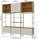 Ver imagem 3 de Guarda-Roupa Módulo para Closet Casal MDF com Metalon 3 Módulos 6 Gavetas Infinity Bege/Savana/Branc