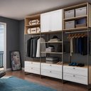 Ver imagem 5 de Guarda-Roupa Módulo para Closet Casal MDF com Metalon 3 Módulos 6 Gavetas Infinity Bege/Savana/Branc