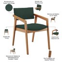Ver imagem 6 de Kit 04 Cadeiras para Sala de Jantar Estar Living Giorgia B04 Suede Verde Musgo - Lyam Decor