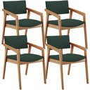 Ver imagem 1 de Kit 04 Cadeiras para Sala de Jantar Estar Living Giorgia B04 Suede Verde Musgo - Lyam Decor