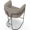 Ver imagem 4 de Kit 03 Banquetas Baixa Base de Aço Preto Betina D02 Linho Bege D-463 - Lyam Decor
