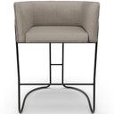 Ver imagem 5 de Kit 03 Banquetas Baixa Base de Aço Preto Betina D02 Linho Bege D-463 - Lyam Decor