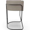 Ver imagem 2 de Kit 03 Banquetas Baixa Base de Aço Preto Betina D02 Linho Bege D-463 - Lyam Decor