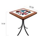 Ver imagem 2 de Mesa lateral retrô quadrada de madeira maciça para sala Empório Tambo - Oh My - Imbuia