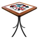 Ver imagem 1 de Mesa lateral retrô quadrada de madeira maciça para sala Empório Tambo - Oh My - Imbuia