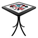 Ver imagem 1 de Mesa lateral retrô quadrada de madeira maciça para sala Empório Tambo - Oh My - Preto