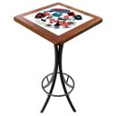 Ver imagem 1 de Mesa Alta Bar Quadrada de Madeira Maciça e Azulejo Empório Tambo - Oh My - Imbuia