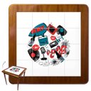 Ver imagem 6 de Mesa Quadrada Mosaico Azulejo para Casa Edícula Empório Tambo - Oh My - Imbuia