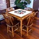 Ver imagem 3 de Mesa Quadrada Mosaico Azulejo para Casa Edícula Empório Tambo - Oh My - Imbuia