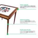 Ver imagem 2 de Mesa Quadrada Mosaico Azulejo para Casa Edícula Empório Tambo - Oh My - Imbuia
