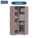 Ver imagem 6 de Guarda-Roupa Canto Closet com 2 Portas e 2 Gavetas MDF Requinte+ Marrom/Duna