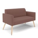 Ver imagem 1 de Sofá Namoradeira Pés Palito Natural Marisa Veludo D03 - D\'rossi Cor Rose
