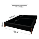 Ver imagem 3 de Base Cama Box King Size 203cm Orgânica Thor Bouclê:preto