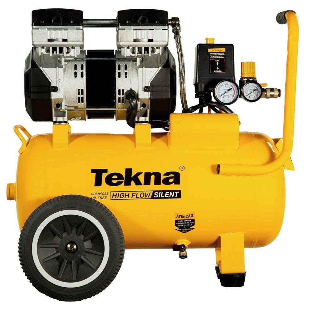 Compressor de Ar 2,5hp 9,1 Pés Silencioso Isento de Óleo com Kit 5 Acessórios Tekna - 3