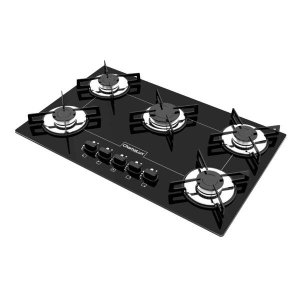 Cooktop Chamalux 5 Bocas Ultra Chama Preto Bivolt