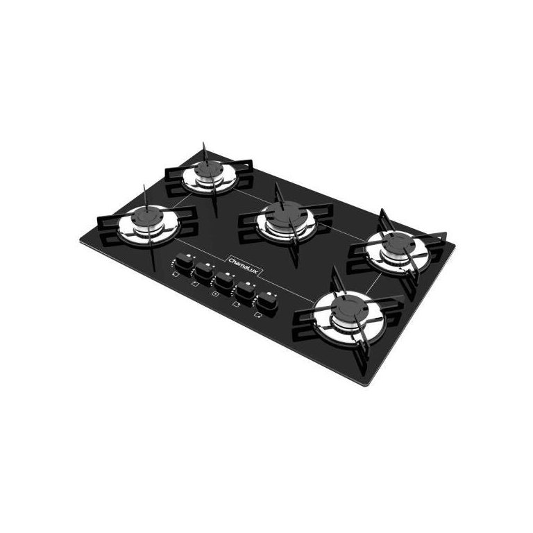 Cooktop Chamalux 5 Bocas Ultra Chama Preto Bivolt