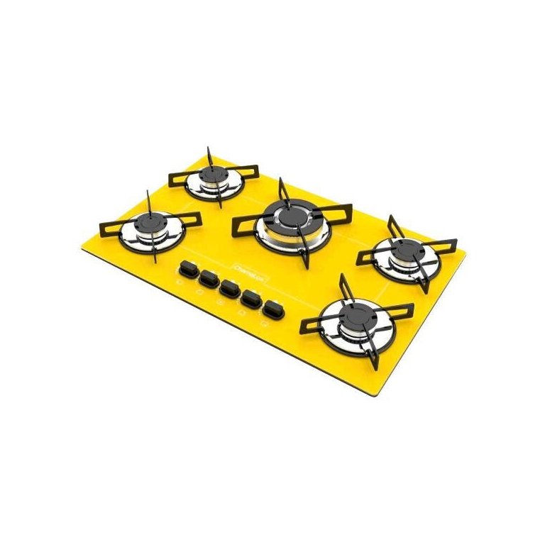 Cooktop Chamalux 5 Bocas com Tripla Chama Amarelo Bivolt