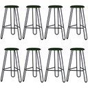 Ver imagem 1 de Kit 08 Banquetas Baixa Bar Cozinha Sala de Jantar Áris C01 Preto Linho Verde Musgo - Lyam Decor