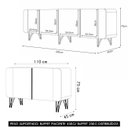 Ver imagem 4 de Balcão Aparador Buffet Piacente e Benvy H01 Off/cinamomo - Mpozenato