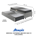 Ver imagem 2 de Bicama Box Solteiro 88x188 Courino Linho com Dois Colchões Espuma Firme Ecoflex