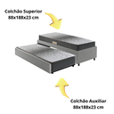 Ver imagem 7 de Bicama Box Solteiro 88x188 Courino Linho com Dois Colchões Espuma Firme Ecoflex