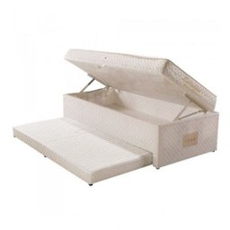 Cama Box Solteiro Conjugado 63x88x188cm com Molas Evolution Branco Herval - 2 Cama Box Solteiro Conjugado 63x88x188cm com Molas Evolution Branco Herval - 2