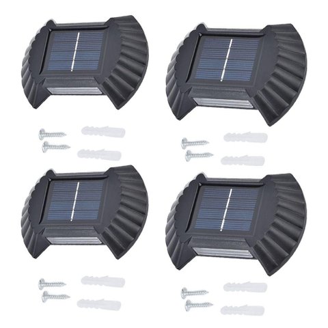 Luminaria Solar Arandela Parede Spot Balizador Kit 4 Und