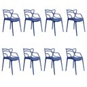 Ver imagem 1 de Kit 8 Cadeiras Allegra Azul Bic – Design e Sofisticação para Ambientes Internos e Externos