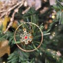 Ver imagem 3 de Kit 4 Pingentes Natal Argola Metal Rosê Gold 4cm - Bela Flor