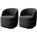 Ver imagem 1 de Kit 2 Poltronas para Sala e Escritório Base Giratória Samara Veludo Cinza