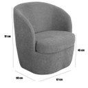 Ver imagem 3 de Kit 2 Poltronas para Sala e Escritório Base Giratória Samara Veludo Cinza
