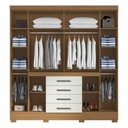 Ver imagem 3 de Guarda Roupa Casal Nápole 2045149 com Armário Multiuso Florença 2000199 e Cômoda 8 Gavetas 2014148 a