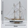 Barco Veleiro Escuna de Madeira Branco 50 Cm - 51x51cm - 2