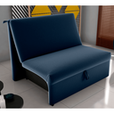 Ver imagem 1 de Sofá-Cama Lyon 1 Lugar Veludo Azul 113x180cm Abertura Frontal para Ambiente Compacto