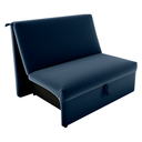 Ver imagem 4 de Sofá-Cama Lyon 1 Lugar Veludo Azul 113x180cm Abertura Frontal para Ambiente Compacto