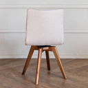 Ver imagem 6 de Kit 4 Cadeiras Cloud Giratória, Pés Chocolate, Tecido Linho Cor Bege