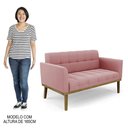 Ver imagem 6 de Sofá Namoradeira e 2 Poltronas Base Madeira Castanho Ana Suede Rosê - Ibiza