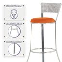 Ver imagem 4 de Banqueta Bistro para Bar, Cozinha, Balcão em Alumínio e Fibra Tc Zanutto 5 Unidades Marmore