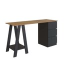 Ver imagem 1 de Mesa Escrivaninha Cavalete com Gavetas Nova Móbile Mel Preto