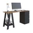 Ver imagem 3 de Mesa Escrivaninha Cavalete com Gavetas Nova Móbile Mel Preto