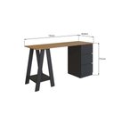 Ver imagem 4 de Mesa Escrivaninha Cavalete com Gavetas Nova Móbile Mel Preto