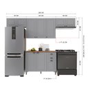 Ver imagem 4 de Armário Cozinha Modulada Completa Americana 100% MDF 280cm Provence Multimóveis Crink-CPL015 Cinza