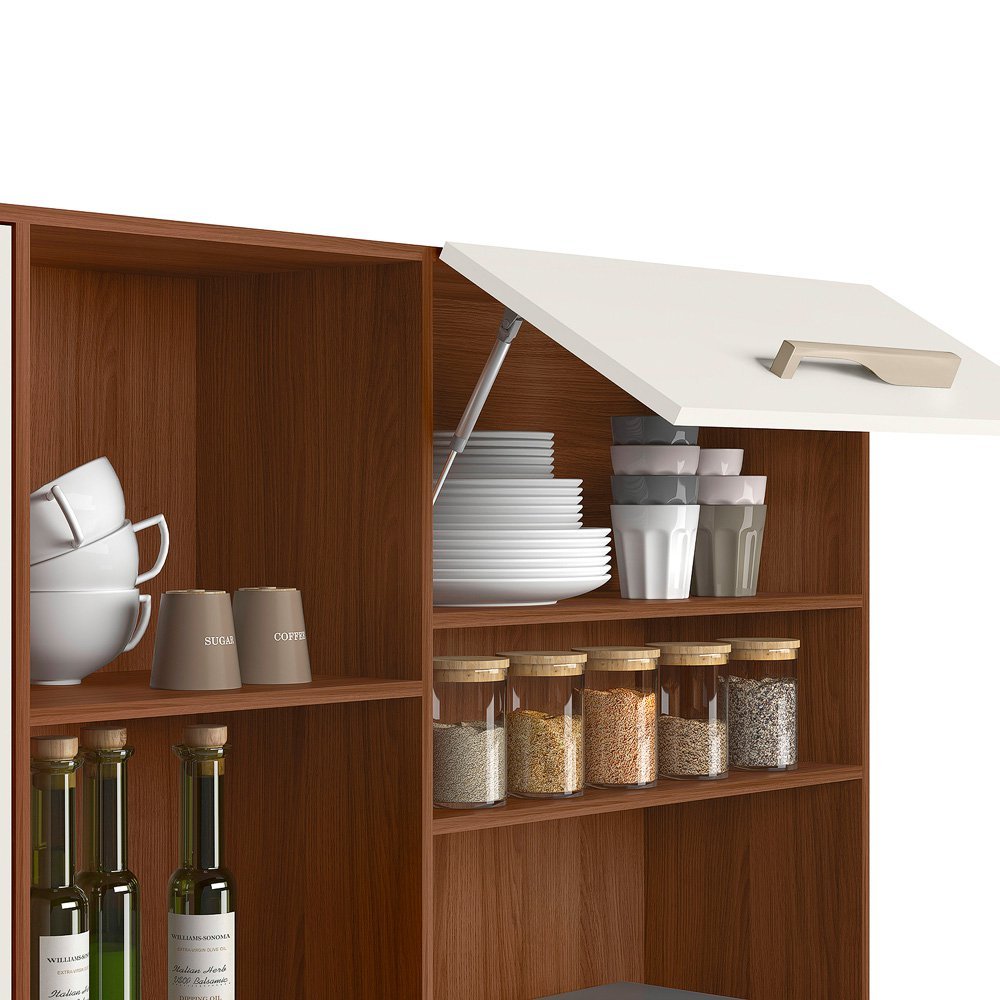 Kit Cozinha Salsa 6 Portas Avelã/Off White Cristal - Nicioli