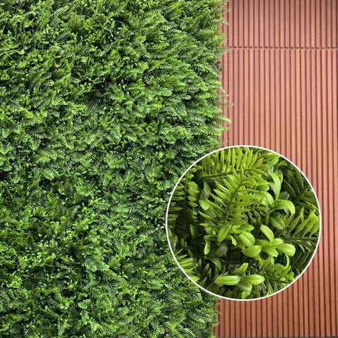 Kit 7 Placas de Grama Artificial para Muro Inglês e Jardim Vertical Interno Premium Alto Realismo