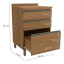Ver imagem 2 de Armário de Cozinha Balcão 3 Gavetas 60cm com Tampo e Pés G743 Maxxi Canela Kappesberg