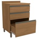 Ver imagem 4 de Armário de Cozinha Balcão 3 Gavetas 60cm com Tampo e Pés G743 Maxxi Canela Kappesberg