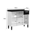 Ver imagem 3 de Cozinha Completa Múltipla 2 Peças (Aéreo+Gabinete) Branco/Preto - Bertolini