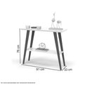 Ver imagem 3 de Aparador Davi 90x30 Tampo Mdf 30mm Pé em Madeira Branco/amadeirado