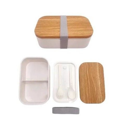 Kit Marmiteira Portatil Talheres Refeicao Compacta Capacidade 900ml Branco